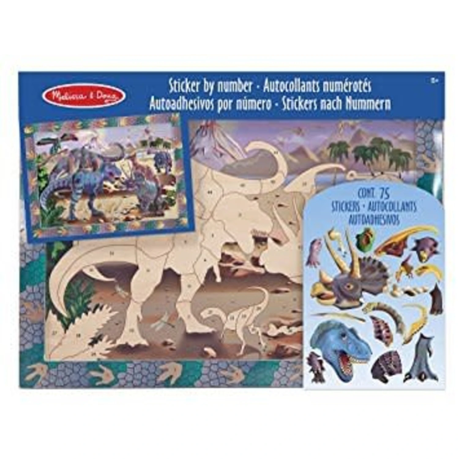 Melissa & Doug Peel & Press Sticker By Number - Dinosaur Dusk 1 Melissa & Doug Peel & Press Sticker By Number - Dinosaur Dusk
