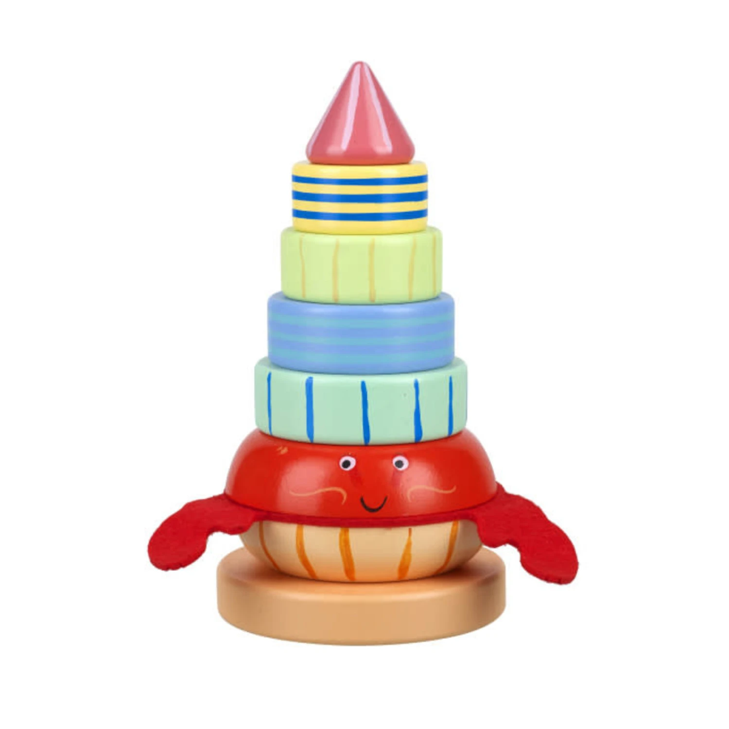 Wooden Sealife Hermit Crab Stacking Ring 1 Wooden Sealife Hermit Crab Stacking Ring