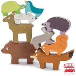 Forest Stacker Tower & Bag -Toys Specialty Shop petilou forest stacking animal tower bag 2