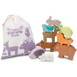 Forest Stacker Tower & Bag -Toys Specialty Shop petilou forest stacking animal tower bag 3