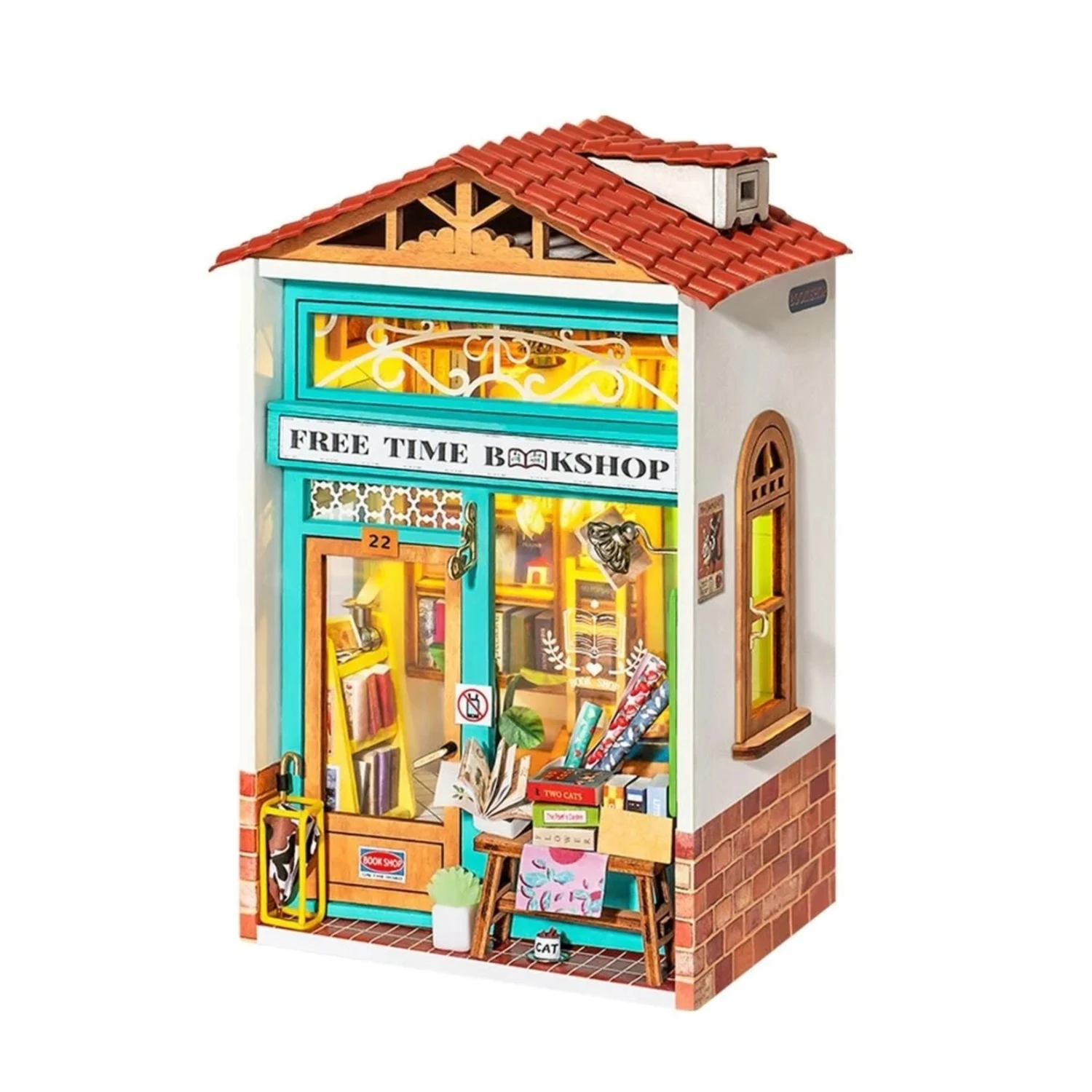 Rolife Free Time Bookshop Mini Town DIY Kit 1 Rolife Free Time Bookshop Mini Town DIY Kit